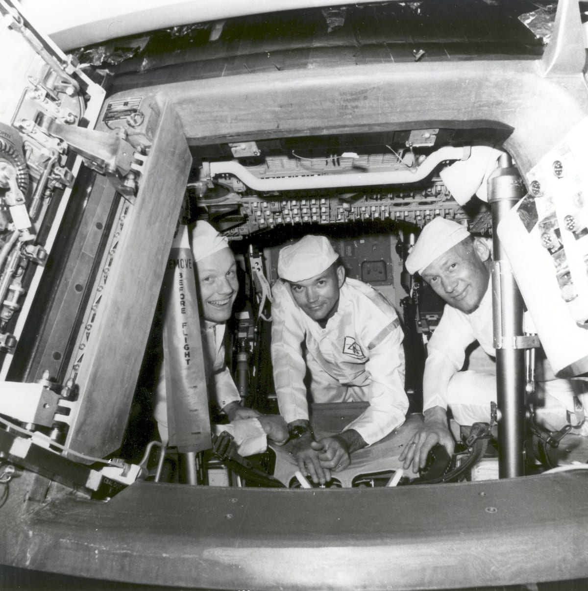 Apollo 11 Crew Conduct Checks in the Command Module