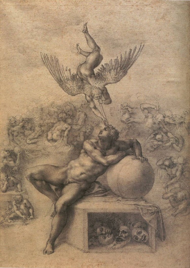 Figure Drawing by Michelangelo
