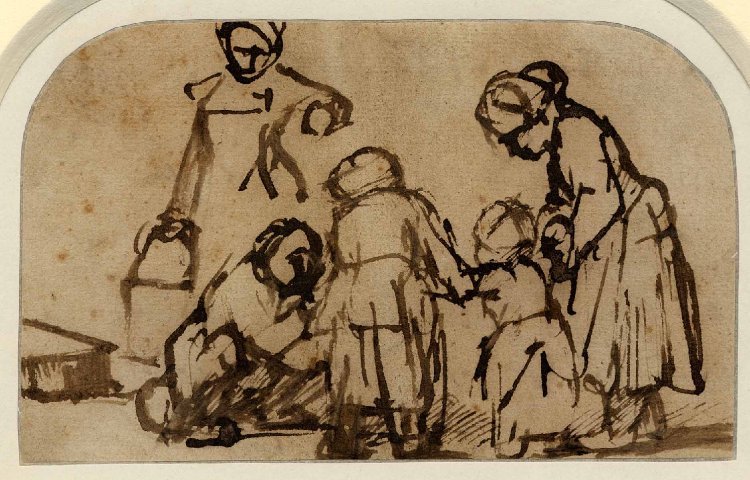Figure Drawing by Rembrandt
